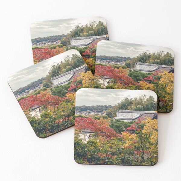 Item preview, View of Temple Roof Through Autumn Leaves in Japan designed and sold by Renee McShane.