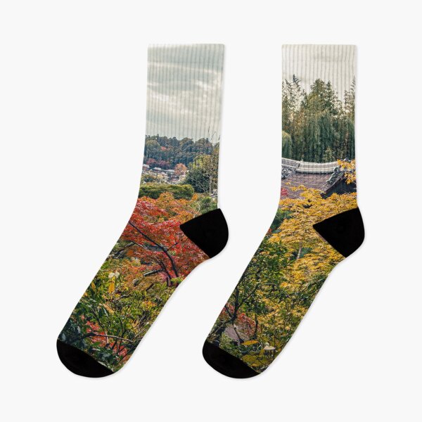 Item preview, View of Temple Roof Through Autumn Leaves in Japan designed and sold by Renee McShane.