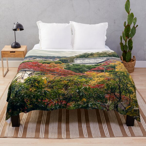 Item preview, View of Temple Roof Through Autumn Leaves in Japan designed and sold by Renee McShane.