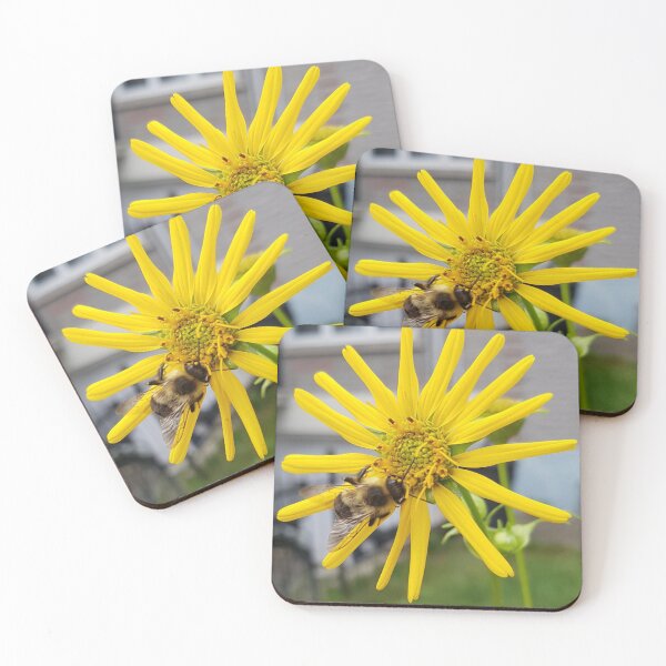 Item preview, Busy Bumblebee on Yellow Flower designed and sold by WhiteSoftPetals.