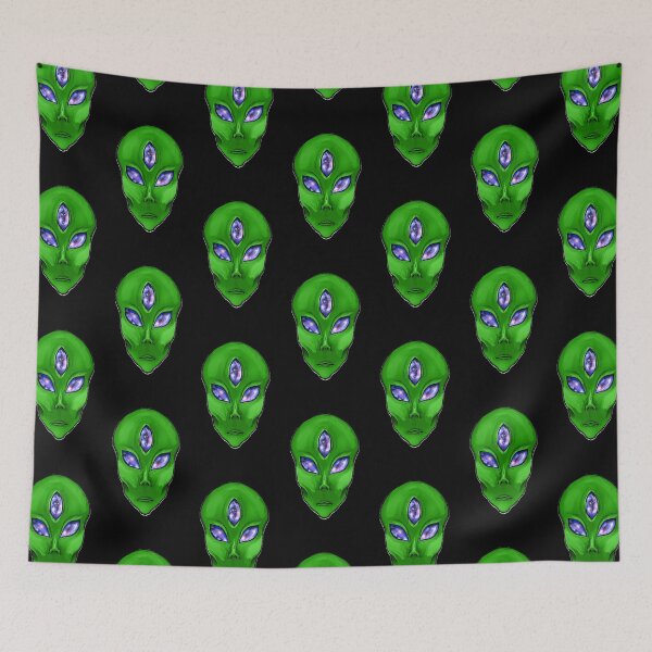 Item preview, Green 3 galaxy eyed alien designed and sold by Bailey Swinney.