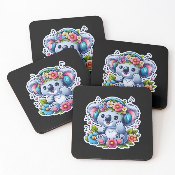 Item preview, Cute Floral koala Listening To Music lover designed and sold by styleonestaa.
