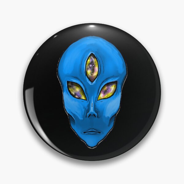 Item preview, Blue 3 galaxy eyed alien designed and sold by Bailey Swinney.