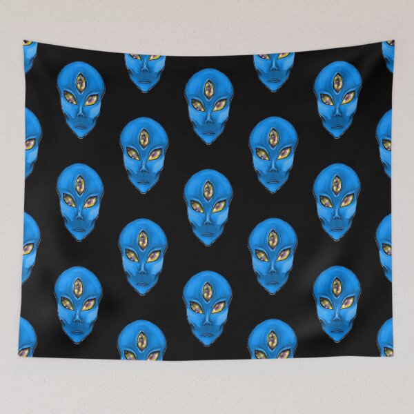 Item preview, Blue 3 galaxy eyed alien designed and sold by Bailey Swinney.
