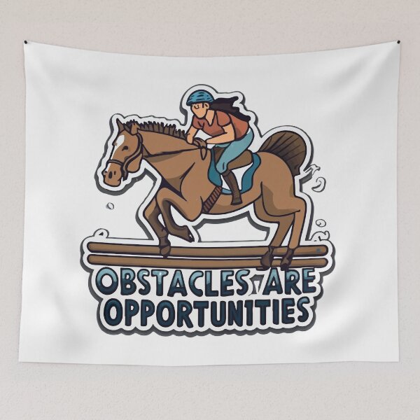 Item preview, Jumping Horse Over Hurdle - Obstacles Are Opportunities Comic designed and sold by NiftyWrx.