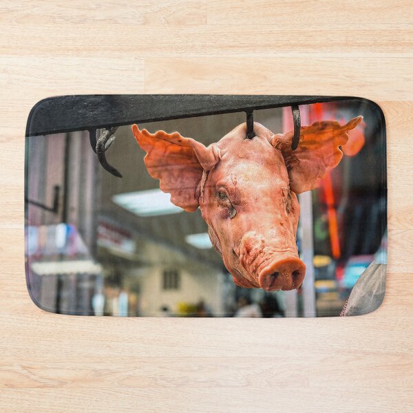 Item preview, Pig Head hanging in a South Philly Butcher Shop designed and sold by drawbey.