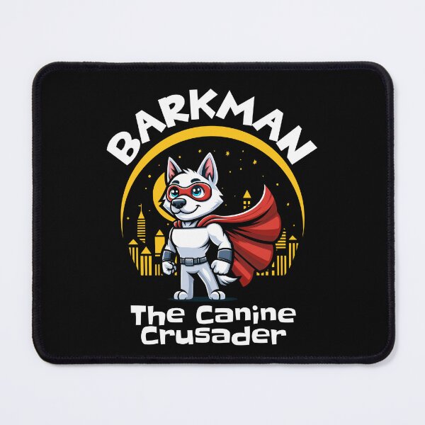 Item preview, White Shepherd As Barkman Canine Crusader designed and sold by RockBeeDesigns.