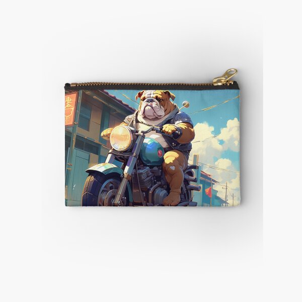 Item preview, BULL DOG AND MOTORCYCLE designed and sold by AmazingBackDrop.