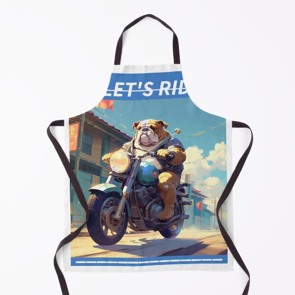 Item preview, BULL DOG AND MOTORCYCLE designed and sold by AmazingBackDrop.