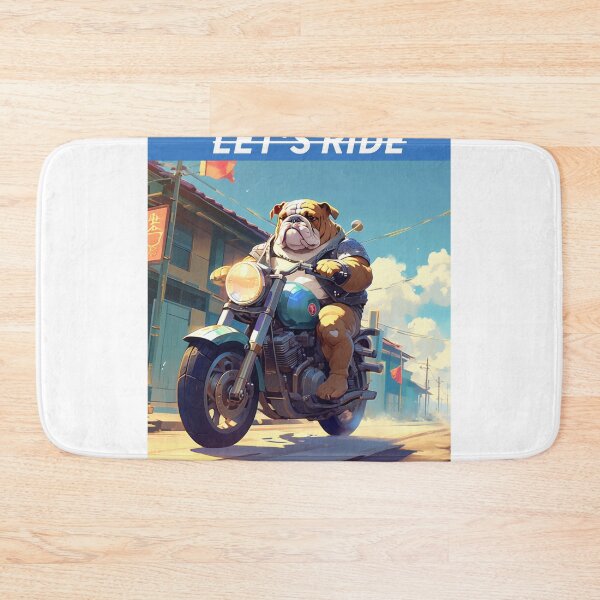 Item preview, BULL DOG AND MOTORCYCLE designed and sold by AmazingBackDrop.