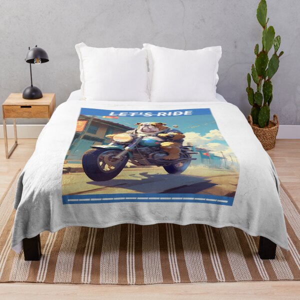 Item preview, BULL DOG AND MOTORCYCLE designed and sold by AmazingBackDrop.