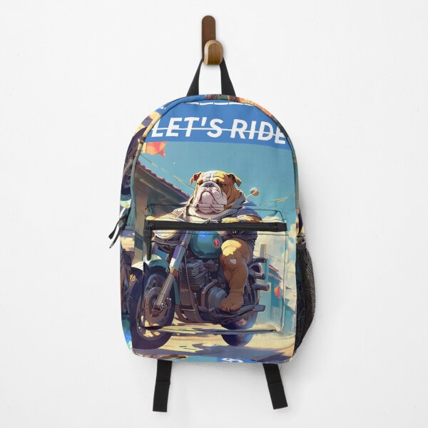 Item preview, BULL DOG AND MOTORCYCLE designed and sold by AmazingBackDrop.