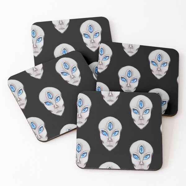 Item preview, White 3 galaxy eyed alien designed and sold by Bailey Swinney.