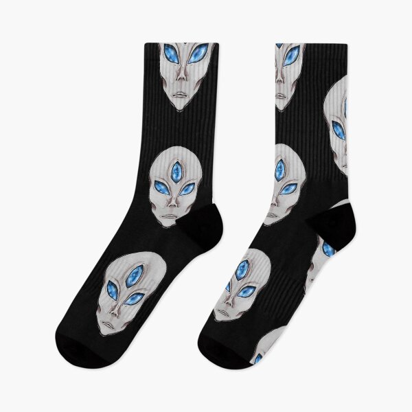 Item preview, White 3 galaxy eyed alien designed and sold by Bailey Swinney.