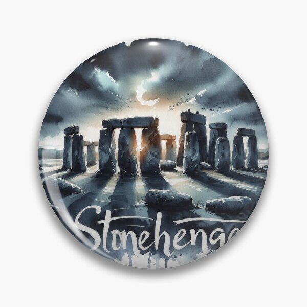 Item preview, Cloudy Water Colour Stonehenge with Sunset designed and sold by Gaborai.