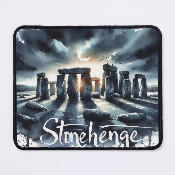 Item preview, Cloudy Water Colour Stonehenge with Sunset designed and sold by Gaborai.