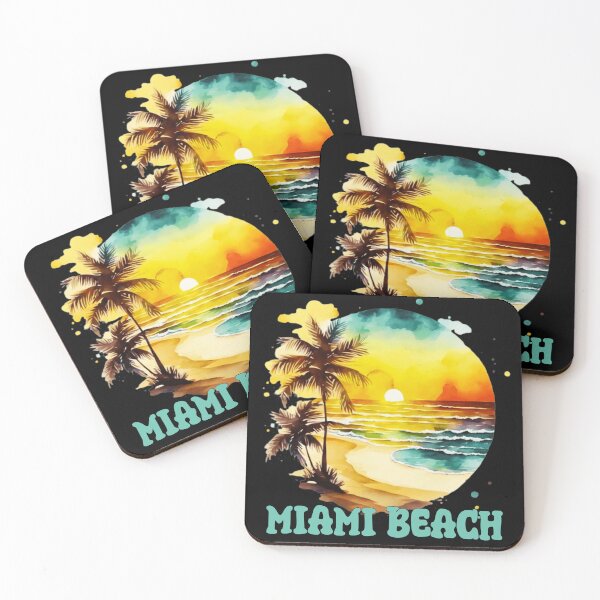 Item preview, Miami Beach,  Florida, Miami Beach Vintage Sunset, Miami Sunrise, Beach Lifestyle, Spring Break, Tropical Vacation designed and sold by Sun Sand & Sea Art.