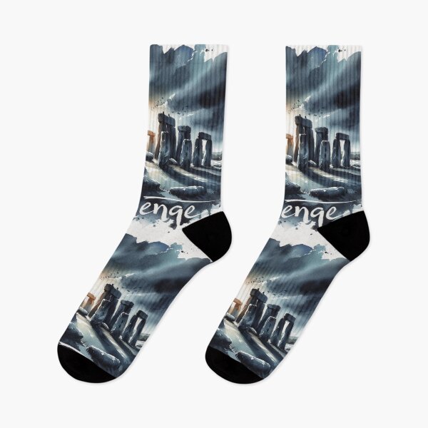 Item preview, Cloudy Water Colour Stonehenge with Sunset designed and sold by Gaborai.