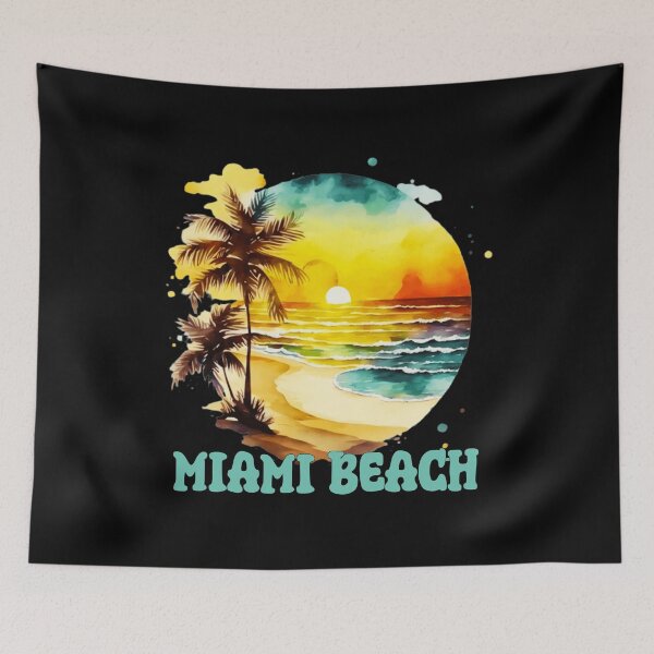 Item preview, Miami Beach,  Florida, Miami Beach Vintage Sunset, Miami Sunrise, Beach Lifestyle, Spring Break, Tropical Vacation designed and sold by Sun Sand & Sea Art.