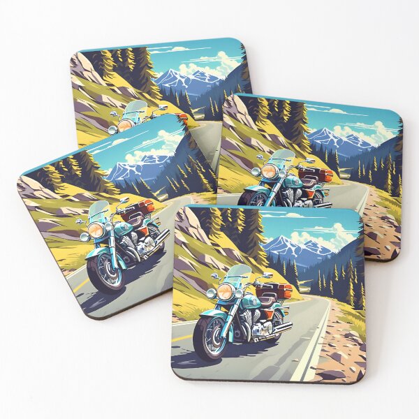 Item preview, TURQUOISE MOTORCYCLE designed and sold by AmazingBackDrop.