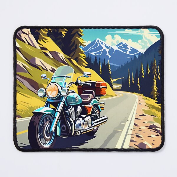 Item preview, TURQUOISE MOTORCYCLE designed and sold by AmazingBackDrop.