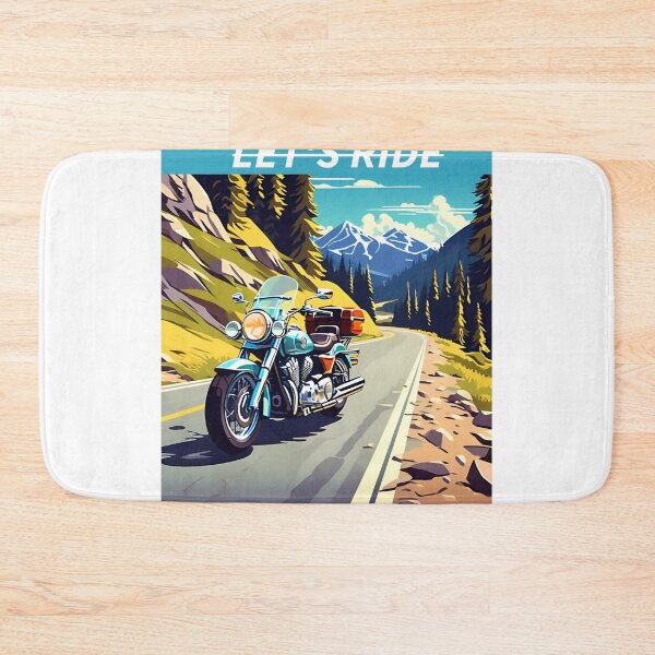 Item preview, TURQUOISE MOTORCYCLE designed and sold by AmazingBackDrop.