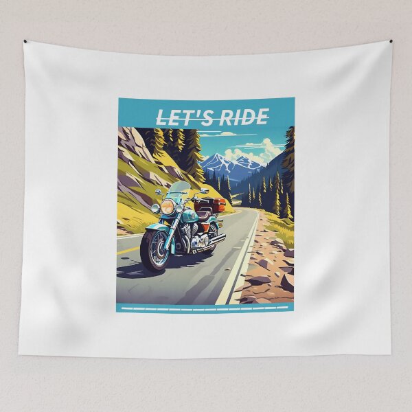 Item preview, TURQUOISE MOTORCYCLE designed and sold by AmazingBackDrop.