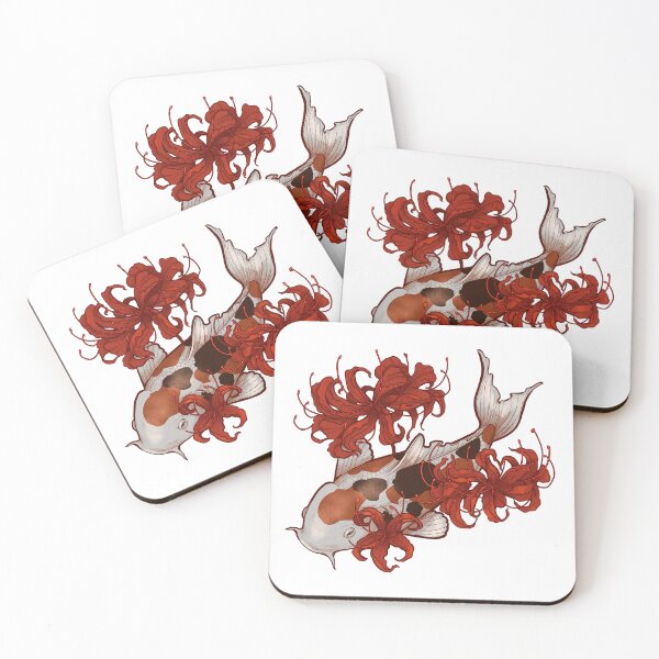 Item preview, Koi fish with spider lilies designed and sold by Miska-art.