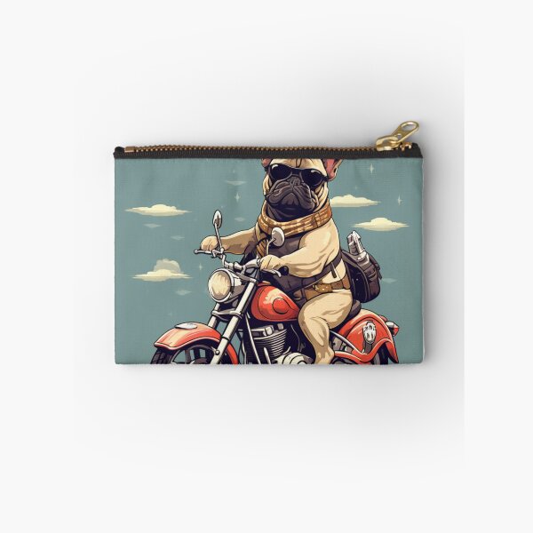 Item preview, FRENCH BULLDOG AND MOTORCYCLE designed and sold by AmazingBackDrop.