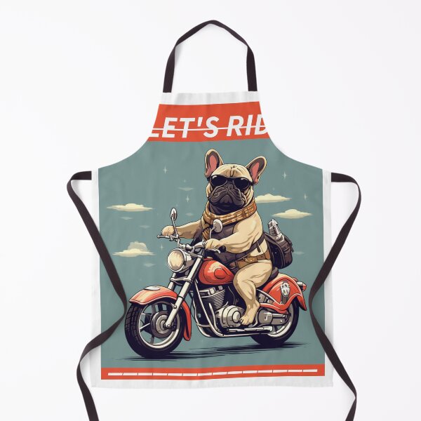 Item preview, FRENCH BULLDOG AND MOTORCYCLE designed and sold by AmazingBackDrop.