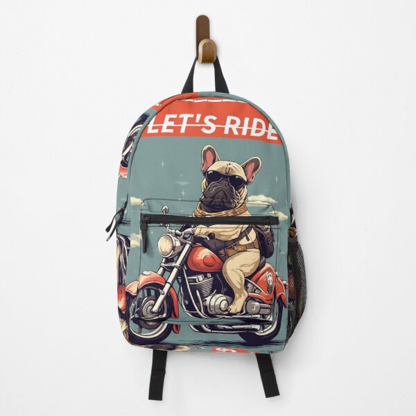 Item preview, FRENCH BULLDOG AND MOTORCYCLE designed and sold by AmazingBackDrop.