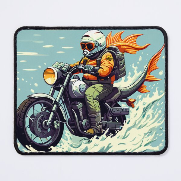Item preview, FISH AND MOTORCYCLE designed and sold by AmazingBackDrop.