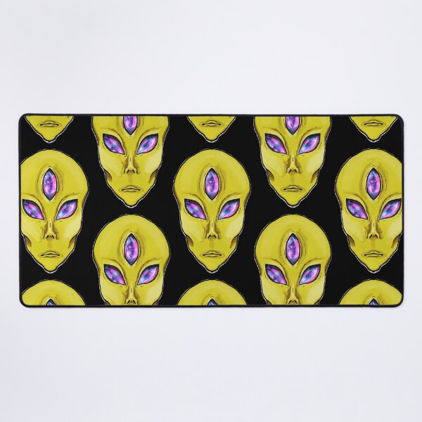 Item preview, Yellow 3 galaxy eyed alien designed and sold by Bailey Swinney.
