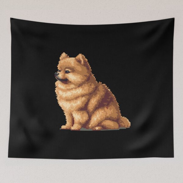 Artikelvorschau, Pixel-portrait Pomeranian entworfen und verkauft von CUTEDOGGIEZ.