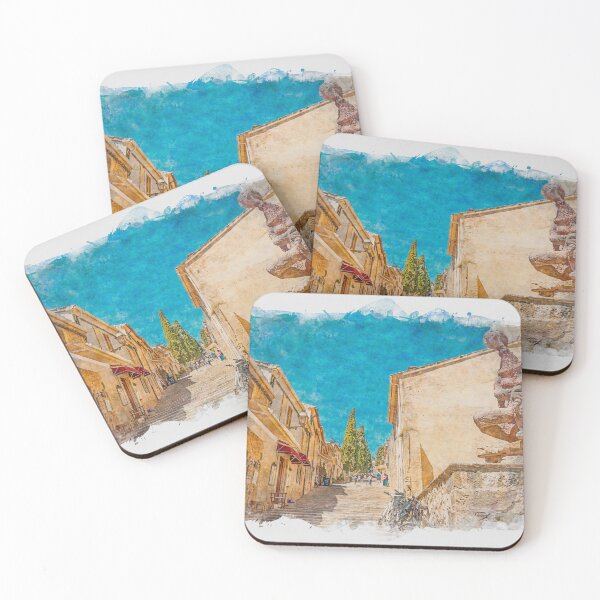 Item preview, Calvari Steps Pollensa Mallorca Watercolour Effect designed and sold by GG WALL ART.