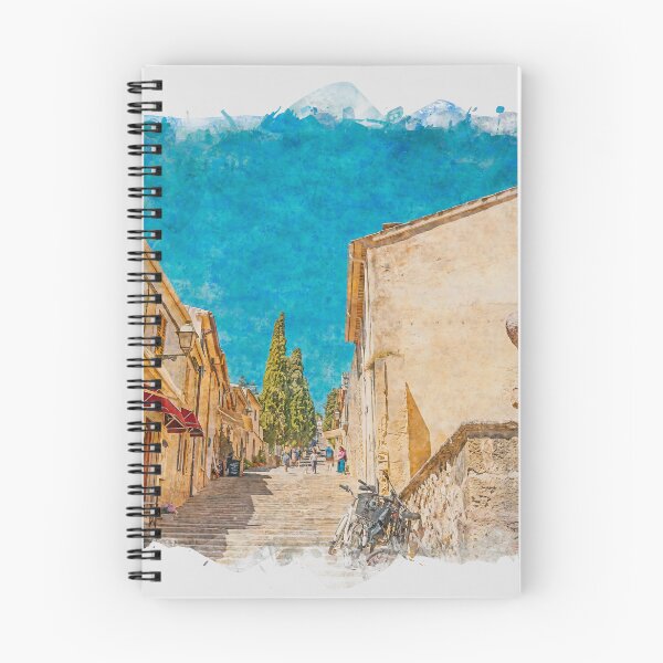 Item preview, Calvari Steps Pollensa Mallorca Watercolour Effect designed and sold by GG WALL ART.