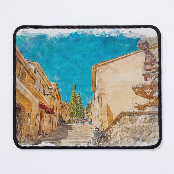 Item preview, Calvari Steps Pollensa Mallorca Watercolour Effect designed and sold by GG WALL ART.