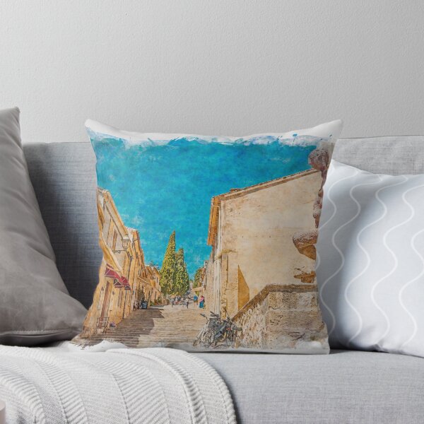Item preview, Calvari Steps Pollensa Mallorca Watercolour Effect designed and sold by GG WALL ART.