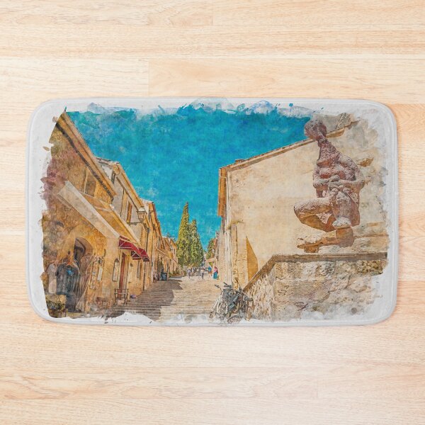 Item preview, Calvari Steps Pollensa Mallorca Watercolour Effect designed and sold by GG WALL ART.