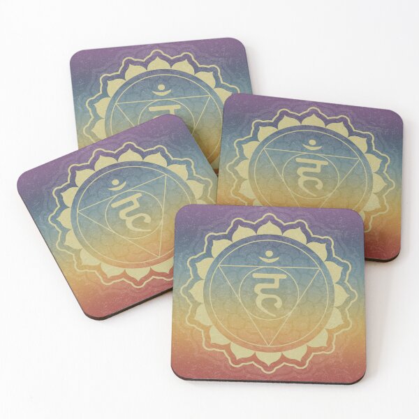 Item preview, Throat Chakra Mandala - Rainbow Sunset + Gold designed and sold by Irene Estelle.