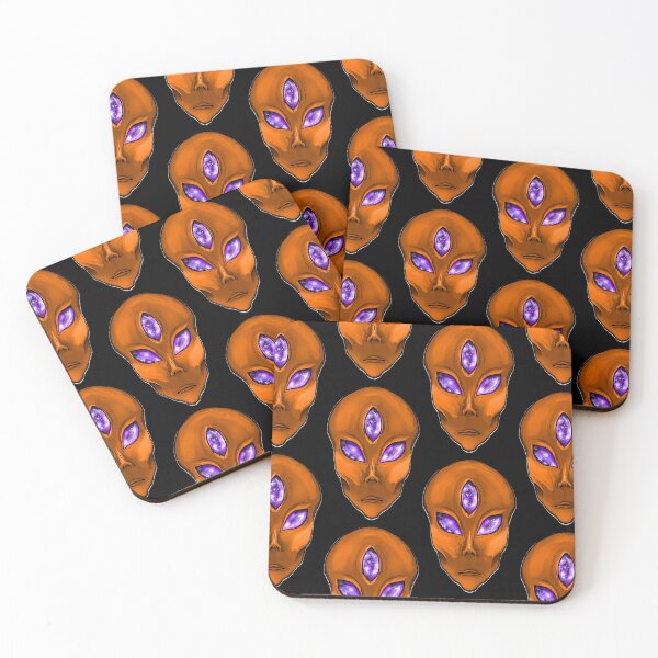 Item preview, Orange 3 galaxy eyed alien designed and sold by Bailey Swinney.