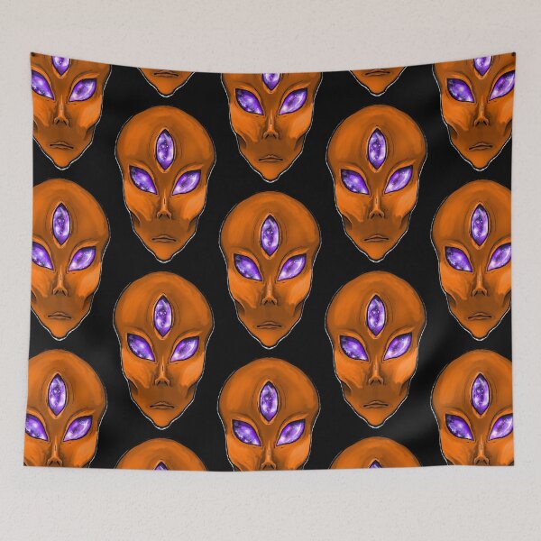 Item preview, Orange 3 galaxy eyed alien designed and sold by Bailey Swinney.