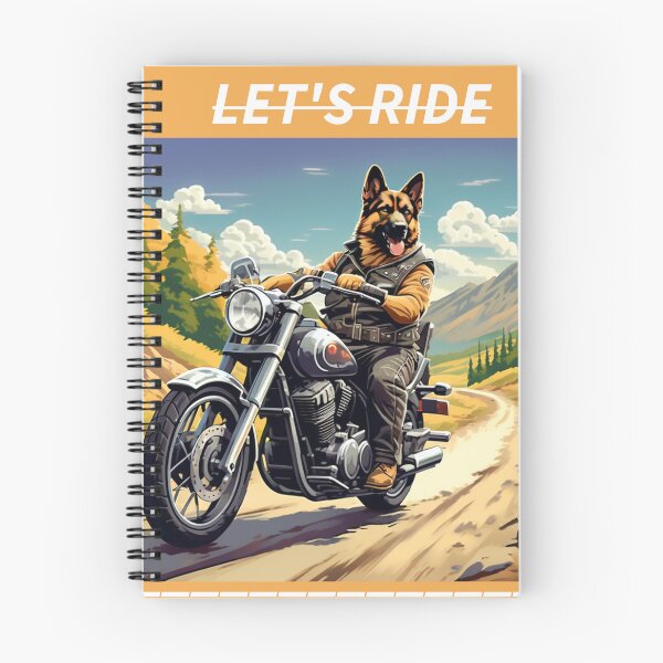 Item preview, GERMAN SHEPHERD AND MOTORCYCLE designed and sold by AmazingBackDrop.