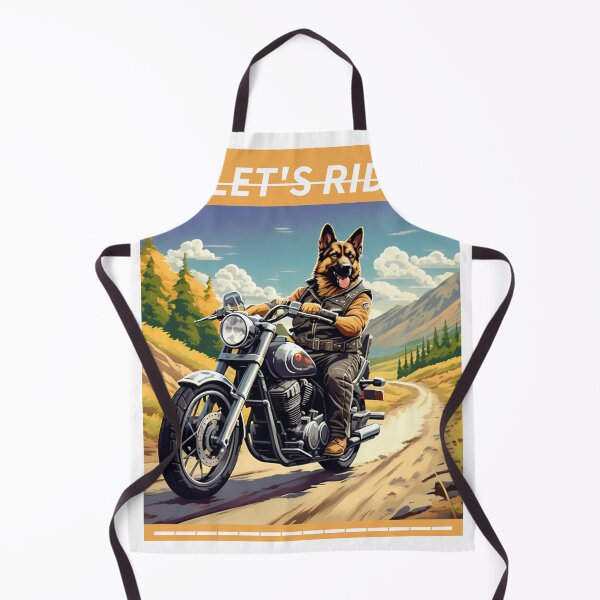 Item preview, GERMAN SHEPHERD AND MOTORCYCLE designed and sold by AmazingBackDrop.