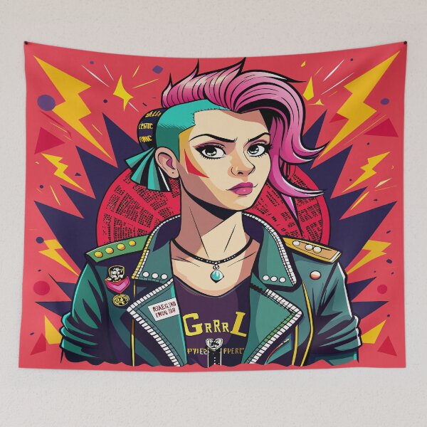 Item preview, Rebel Resonance,portrait of riot grrrl designed and sold by AgarutanPrint.