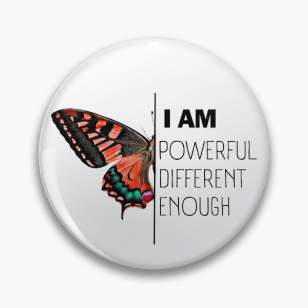 Item preview, Inspirational Butterfly: 'I am powerful, different, enough'" designed and sold by MoshisooPrint.