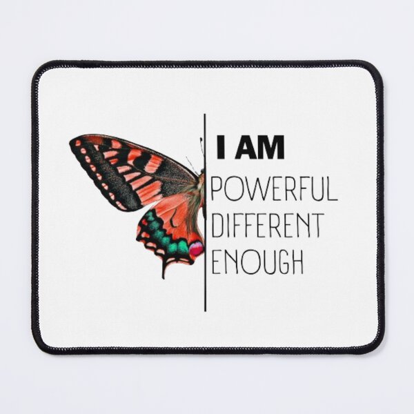 Item preview, Inspirational Butterfly: 'I am powerful, different, enough'" designed and sold by MoshisooPrint.