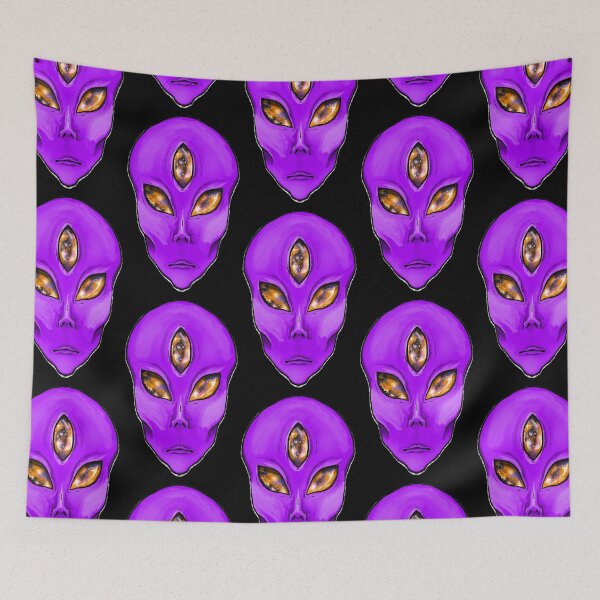Item preview, Purple 3 galaxy eyed alien designed and sold by Bailey Swinney.
