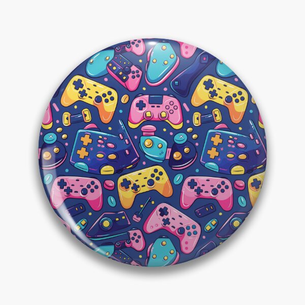 Item preview, Gamer Pattern For Kids Pink Blue Yellow Joysticks designed and sold by sheprint.