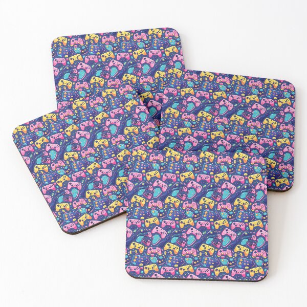 Item preview, Gamer Pattern For Kids Pink Blue Yellow Joysticks designed and sold by sheprint.